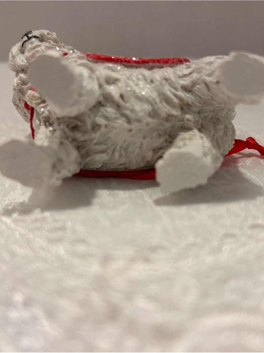 White Westie Holiday Figurine in Red & Green Plaid - Picture 6 of 8